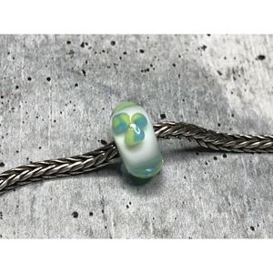 Trollbeads Glass Troll Bead ~ ICE BLUE FLOWER ~ Retired 2013